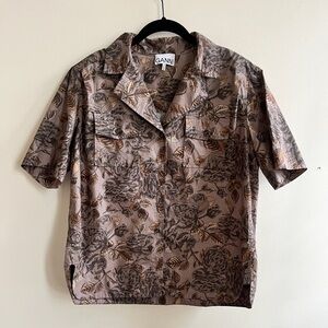 Ganni Brown Hawaiian shirt